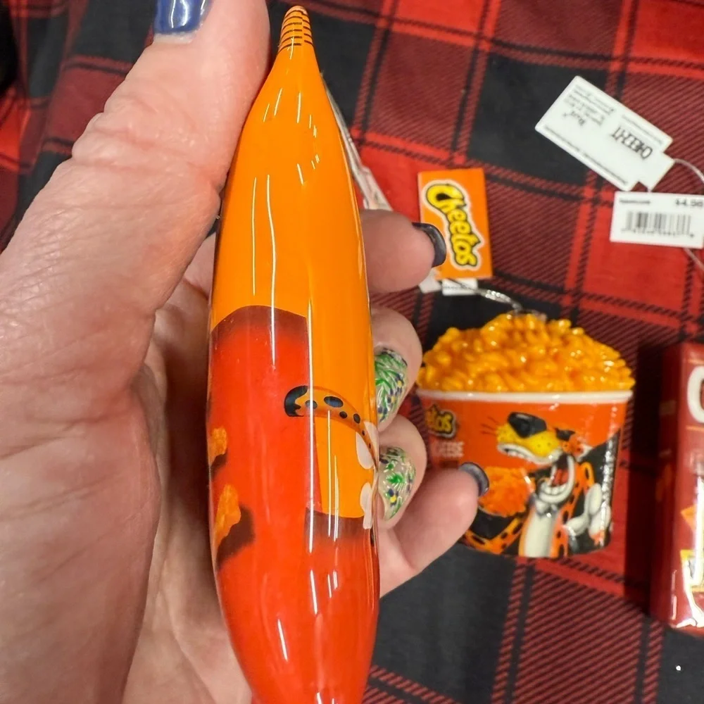 Orange Crunchy Cheeto’s and Cheez Holiday Christmas Ornaments Brand New Set of 3